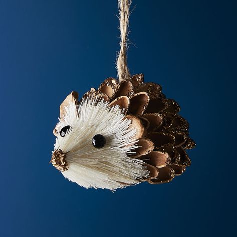 Pinecone Hedgehog Hedgehog Ornament Diy, Pine Cone Animals Diy, Pine Cone Hedgehog, Pinecone Hedgehog, Acorn Fairy, Hedgehog Ornament, Pinecone Crafts Christmas, Hedgehog Craft, Hedgehog Christmas