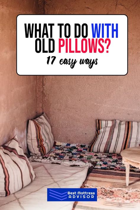 What to Do With Old Pillows Feather Bed, Boppy Pillow, Old Beds, Nursing Pillows, Old Pillows, Bed Cushions, Feather Pillows, Sewing Pillows, Old Mattress