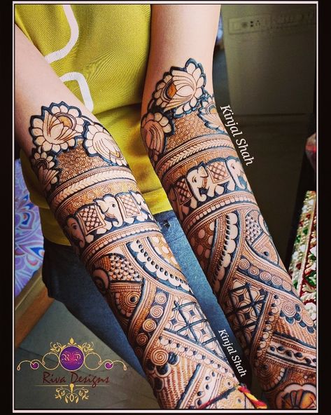 Hathi Design In Mehndi, Rajasthani Mehndi Designs, Floral Henna Designs, Mehndi Designs 2018, New Bridal Mehndi Designs, Mehndi Designs Bridal Hands, Bridal Henna Designs, Modern Mehndi Designs, Engagement Mehndi Designs