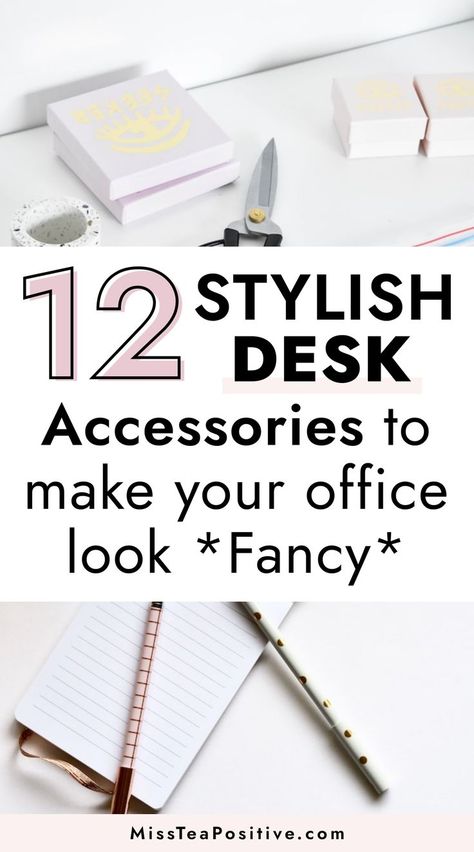 How to make your desk look aesthetic? Here are 12 luxurious-looking and stylish desk accessories for your home office. This list of unique and minimal design office products and tools includes all modern, clear acrylic, gold, ceramic, brass, white and gold, pink, rose gold, and marble pattern office items. Also, you’ll find cute office supplies, chic luxury office must haves, fun work from home office stationery, and Amazon finds for personalized gift ideas. Unique Desk Accessories, Office Supplies Aesthetic, Must Have Desk Accessories Office Gadgets, Cute Office Supplies Desk Accessories, Office Desk Accessories Chic, Luxury Office Desk Accessories, Decorate Office Desk, Desk Accessories Chic Gold, Minimalist Office Supplies