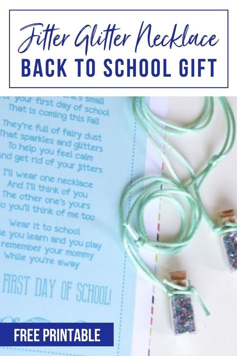 Jitter Glitter, First Day Of School Gift, First Day Jitters, Glitter Necklace, Diy Back To School, First Day School, Special Gifts For Her, Back To School Gift, Crafty Moms