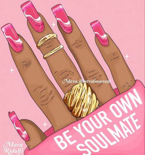 Nails Illustration, Finger Biting, Creative Nail Art, Girl Zone, Esthetician Marketing, Black Illustration, Sisters Art, Quotes Wallpapers, Pink Day