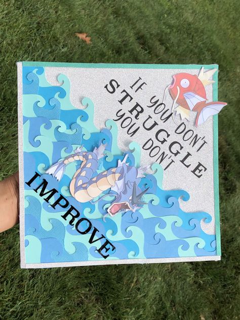 Pokemon Graduation Cap, Anime Graduation Cap, Pokemon Cap, Custom Graduation Caps, Graduation Cap Decoration Diy, High School Graduation Cap, College Graduation Cap Decoration, Grad Cap Designs, Diy Graduation Cap