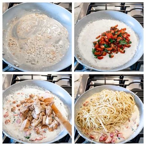 Bruschetta Alfredo Pasta, Creamy Bruschetta Chicken Pasta, Cheese Food Photography, Chicken Bruschetta Pasta, Bruschetta Mozzarella, Chicken Fettucini, Fairy Recipes, Weeknight Dinner Pasta, Chicken Bruschetta