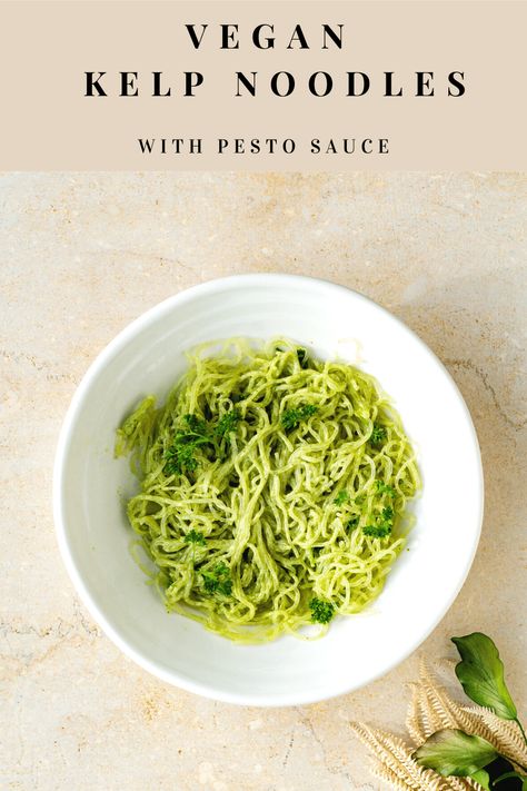 The best vegan basil pesto kelp noodle recipe. This healthy keto-friendly, gluten-free, and fat-free noodles recipe details how to cook and prepare kelp noodles. Add kelp noodles to salad, soup, stir fry, pad thai, or make ramen noodles. Also, several benefits of kelp noodles. Kelp Noodle Recipe, Make Ramen Noodles, Vegan Basil Pesto, Free Noodles, Kelp Noodles, How To Make Ramen, Salad Soup, Baking Soda And Lemon, Noodle Recipe