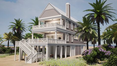 Allegro Sound - Coastal House Plans from Coastal Home Plans Beach House Plans On Pilings, Beach House Flooring, Beach House Floor Plans, Art Deco Style Interior, Beach House Plan, Alternative Living, Coastal House Plans, Beachfront House, Coastal House