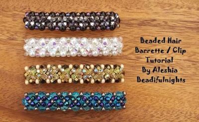 Easy Beaded Barrette Tutorial Uses Beading Wire and Crimp Beads ~ The Beading Gem's Journal Hair Pins Diy, Beaded Hair Combs, Free Jewellery Making Tutorials, Bead Hair, Beaded Hair Clips, Bead Hair Accessories, Hair Clips Diy, Beaded Hair, Hair Decorations