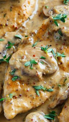 Chicken and Mushroom Skillet in a Creamy Asiago and Mustard Sauce ~ Quick and easy... it's sure to impress everyone that tries it! Chicken And Mushroom Skillet, Mushroom Skillet, Chicken With Mushroom, Chicken And Mushroom, Chicken Entrees, Turkey Dishes, Mustard Sauce, Chicken Main Dishes, Asiago