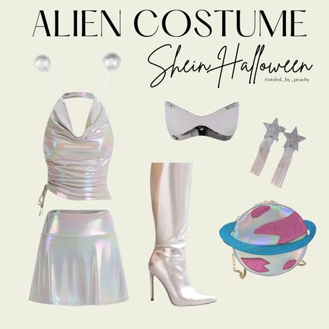 alien halloween costume women silver Cute Alien Costume, Alien Halloween Costumes, Alien Costume Women, Alien Halloween Costume, Space Costumes, Alien Party, Alien Halloween, Alien Costume, Cute Alien