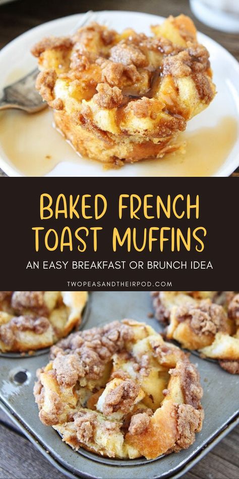 French Toast Muffins, Baked French Toast, Fun Breakfast, Cinnamon Streusel, Breakfast Sweets, French Toast Bake, French Toast Casserole, Breakfast Muffins, Breakfast Recipes Casserole