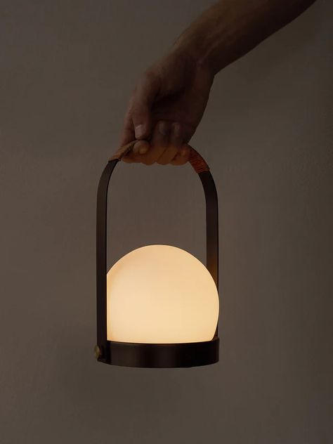 Modern lamp collection from MENU | For floor, table and ceiling Portable Lights, Orb Of Light, Work Lounge, Lantern Designs, Work Studio, Norm Architects, Portable Table, Portable Lamps, Portable Light