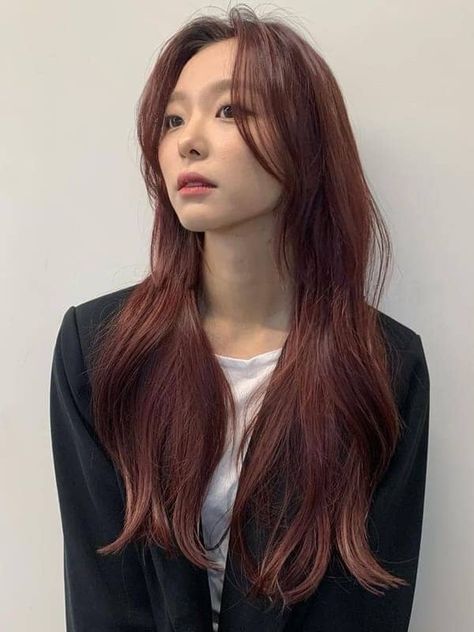 Korean red brown hair: long and wavy hair Red Brown Hair Color Ideas, Korean Side Bangs, Beige Hair Color, Red Brown Hair Color, Brown Hair Color Ideas, Beige Hair, Korean Hair Color, Red Hair Inspo, Brown Hair Color