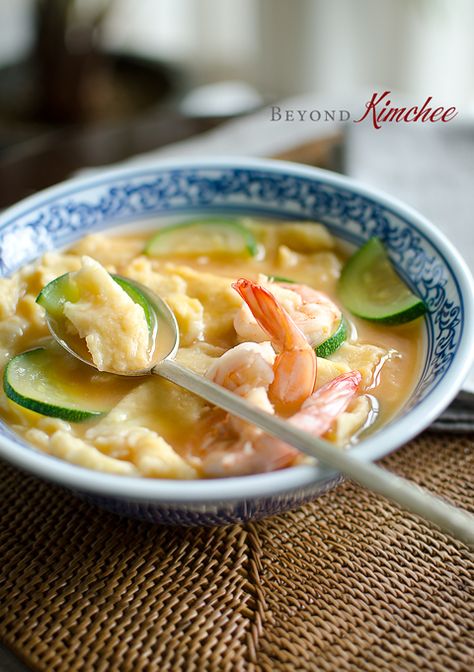 Corn Dumpling Soup with Shrimp @Holly @Beyondkimchee Korean Soups, Soup With Shrimp, Korean Corn, Korean Soup, Dumpling Soup, Dumplings For Soup, Shrimp Seasoning, Soup For The Soul, Weekday Meals