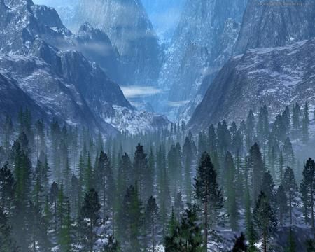 blue mountains - beautiful, blue, fantasy, mountains, pinetrees, world Snowy Valley, Forest Mountain, Magic Forest, Winter Forest, Blue Mountain, Beautiful Tree, Great Pictures, Places Around The World, Amazing Nature