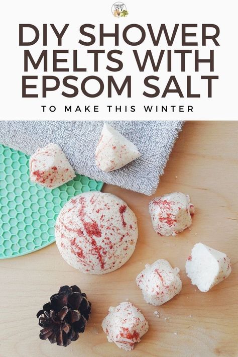 Bring aromatherapy into your shower with illuminating DIY shower steamers with Epsom salt! A great and perfectly soothing gift for winter! Diy Shower Melts, Shower Steamers Diy, Shower Melts, Bath Bomb Recipes, Steamer Recipes, Sugar Scrub Diy, Diy Shower, Homemade Soap Recipes, Shower Steamers