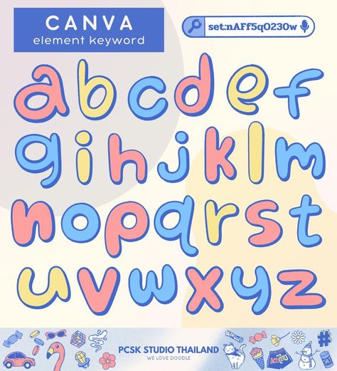 Kawaii design Y2K font in SVG format. Suitable for use in online projects, print, and other creative. #y2kfonts #easydesign #retrofonts #vintagestyle #graphicdesign Y2k Typography, Canva Doodle, Y2k Font, Sketch Stickers, Y2k Fonts, Happy Typography, Bg Wallpaper, Canva Codes, Doodle Font