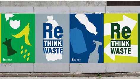 Rethink Waste Rebrand on Behance Food Waste Project, Sustainable Marketing, Recycle Design, Recycle Logo, To Be Understood, Earth Photos, Campaign Posters, Social Media Poster, Logo Project