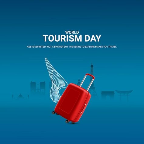 World Tourism Day Creative, Tourism Day Poster, World Tourism Day, Design For Social Media, Media Poster, Tourism Day, Tourism Poster, About World, Social Media Poster