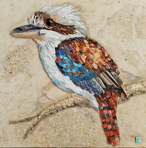 Glass and marble on travertine Mosaic Rugs, Mosaic Inspiration, Mosaic Animals, Mosaic Birds, Floral Mosaic, Mosaic Art Projects, Mosaic Madness, Pebble Mosaic, Mosaic Wall Art