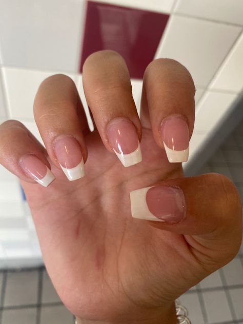 French Manicure Acrylic, Coffin Shaped Nails, Short Coffin Nails Designs, White Tip Nails, Unique Nail Art, Manicure Designs, Mood Style, French Manicure Nails, Shaped Nails