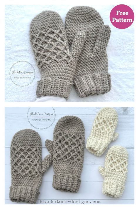 Tumbledown Mittens Free Crochet Pattern Quick Crochet Gifts, Crochet Mittens Free Pattern, Crochet Mittens Pattern, Knitted Mittens Pattern, Crochet Gloves Pattern, Half Double Crochet Stitch, Crochet Mittens, Crochet Winter, Cable Stitch