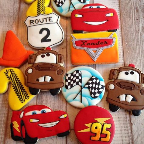 Chris (@mynanasnibbles) • Instagram photos and videos Pixar Cars Cookies, Pixar Cookies, Cars Cookies, Disney Car, Cars Birthday Party Decorations, Car Cookies, Cars Photo, Disney Cars Party, Disney Cookies