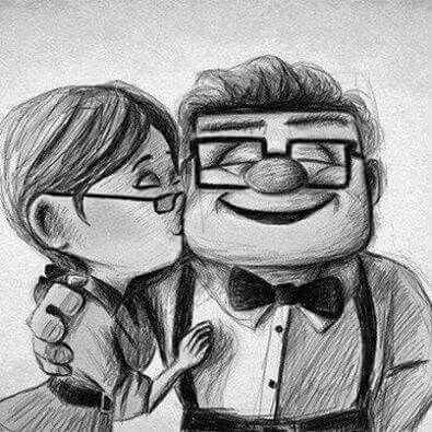 Carl And Ellie, Disney Character Drawings, Disney Drawings Sketches, Cute Disney Drawings, Disney Art Drawings, Pinturas Disney, Pencil Art Drawings, Disney Drawings, Disney Wallpaper