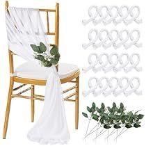 Wedding Aisle Chair Decorations, Chair Sashes Wedding, Wedding Aisles, Wedding Chair Sashes, White Sash, Aisle Decorations, Wedding Renewal, Chair Bows, Romantic Ambiance