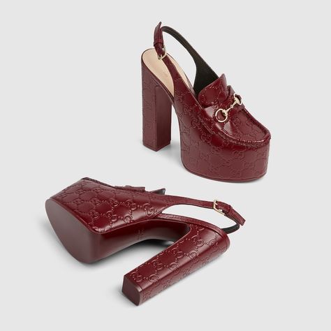 Loafer Slingback, Gucci Heels, Platform Loafers, Platform High Heels, Slingbacks, Boot Bag, Platform Pumps, Platform Shoes, High Heel