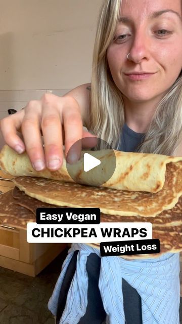 Ami-James Deane on Instagram: "Easy Vegan CHICKPEA WRAPS 🫘 no gram flour and fantastic for weight loss!! We all know you can do wraps with gram (chickpea) flour, but these are a totally different ball game and SO darn delicious! Ingredients 2 cup dried chickpeas 3 cups water Optional: 1 tbsp onion powder 1 tsp garlic salt You cannot use cooked chickpeas for this recipe. Soak 2 cups of dried chickpeas (with baking soda if desired) for at least 6 hours. Rinse, drain and blend with 3 cups of water (plus optional seasonings) until smooth. Heat a non stick pan and use 1/3 cup of mixture at a time. Spread out and let it cook for 3-4mins. Flip and cook for 2-3mins. Set aside and repeat until you have used all the mixture. Cheap, satisfying and could be used for sweet or savoury dishes! G Meatless Meatloaf, Classy Food, Vegan Chickpea Recipes, Chickpea Flour Recipes, Dried Chickpeas, Healthy Meatloaf, Cooked Chickpeas, Vegan Steak, Fried Beans