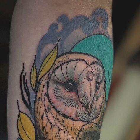 Tattoo Alchemy on Instagram: "Owl tattoo by @jonlivefree. #owltattoo #tattooalchemy #tattoos #colorful #girlswithtattoos #girlswithtattoos #montclair #owl #tattooideas #tattooink #tattoosleeve" Snow Owl Tattoo, Celtic Owl Tattoo, Barn Owl Tattoo, Celtic Owl, Snow Owl, Owl Tattoo, Barn Owl, Color Tattoo, Ink Tattoo