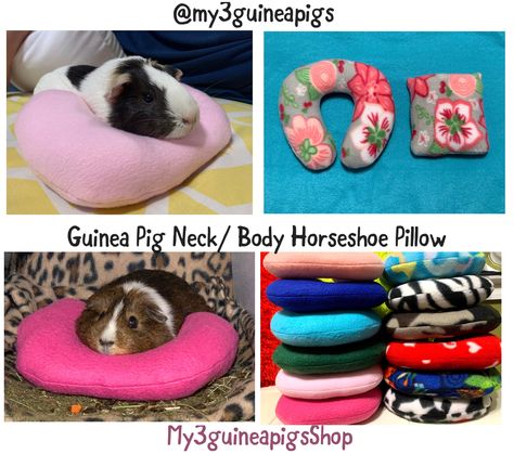 Guinea pig Neck/Body horse shoe pillow  This u shaped pillow will keep you're guinea pig feeling snuggled and warm.  I've tried different types of styles and this was the style that my guinea pigs loved the most. I think it's because they feel secure with this pillow because it's like having arms around them.  This pillow is not too hard or too soft, it's just right.  PLEASE NOTE:  the pillow might seem dense but once washed it will be more soft and less dense. And you could mold it to comfort level if your choice. It also hugs your piggy so your piggy feels safe and comfortable.  Measures:  This is for 1 Neck/ Body Horseshoe pillow  Measures approximately 8 1/2x 8 1/2 You can mold this pillow to your desired form for your Guinea pig's  comfort.  Give your piggy time to get acclimated to i Guinea Pig Clothes, Cannabutter Recipe, Guinea Pig Diy, Guinea Pig Accessories, Guinea Pig Bedding, Guinea Pig Toys, U Shaped Pillow, Cute Guinea Pigs, Guinea Pig Cage