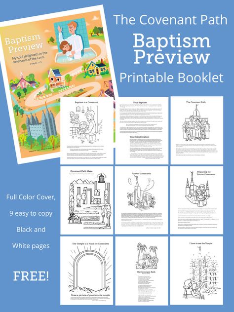 The Covenant Path Baptism Preview booklet (THE MORMON HOME THE MORMON HOME) Baptism Talk, Primary Presidency, Lds Lessons, Activity Day Girls, Fhe Lessons, Lds Baptism, Primary Activities, Primary Lessons, Visiting Teaching