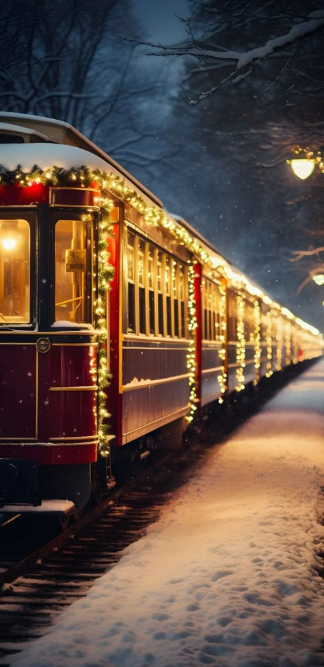 Train Wallpaper, Polar Express Train, Steam Train, Christmas Train, Polar Express, Winter Wallpaper, Christmas Scenes, Train Rides, Holiday Photos