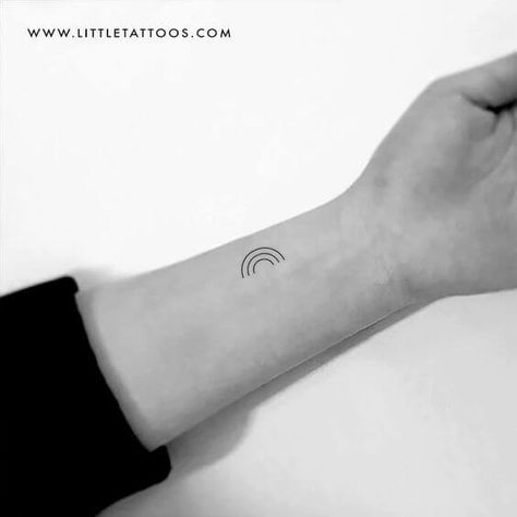 Minimal Tattoos For Women, Cute Minimal Tattoos, Rainbow Tattoo, Hope Tattoo, Minimalist Tattoo Small, Pride Tattoo, Rainbow Tattoos, Shape Tattoo, Cloud Tattoo