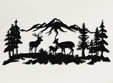 Moose Decor, Ombres Portées, Deer Wall Art, Family Wall Decor, Deer Family, Wall Piece, Nature Wall Decor, Family Wall Art, Deer Wall