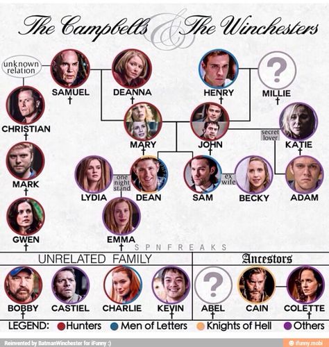 Winchester family tree Adam Supernatural, Emmanuelle Vaugier, Supernatural Fanart, Supernatural Bloopers, Supernatural Tattoo, Men Of Letters, Supernatural Imagines, Supernatural Fan Art, Supernatural Wallpaper