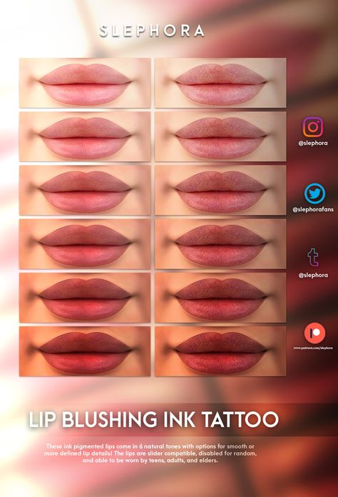 Sims Cc Download, Mod Makeup, Lip Blushing, Sims 4 Tattoos, Sims 4 Patreon, Sims 4 Cas Mods, Makeup Cc, Sims Packs, Cc Mods