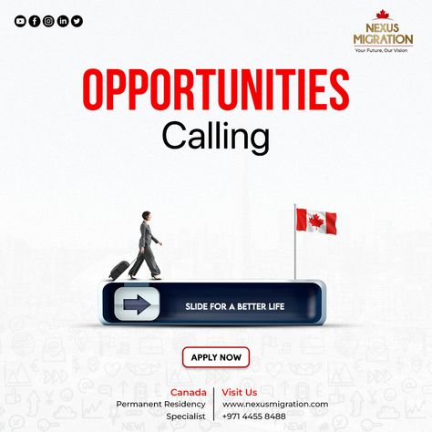 Canada Poster Design, Canada Immigration Creative Ads, College Creative Ads, Social Media Campaign Design, Study In Canada, Digital Advertising Design, Education Poster Design, Ads Creative Advertising Ideas, Logo Design Inspiration Creative