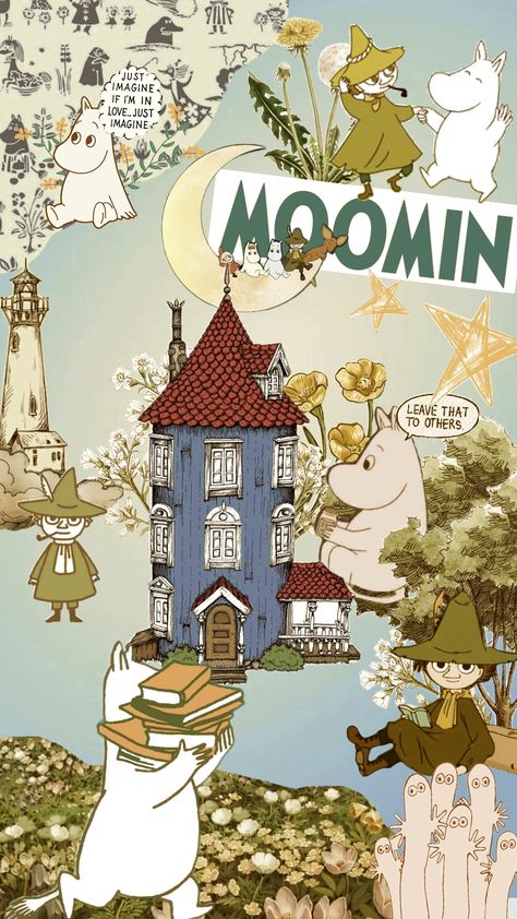 Moomin Valley Wallpaper, Moomin Wallpaper, Aesthetic Lockscreens, Moomin Valley, Storybook Art, Tove Jansson, Iphone Background Wallpaper, Homescreen Wallpaper, Lovely Print