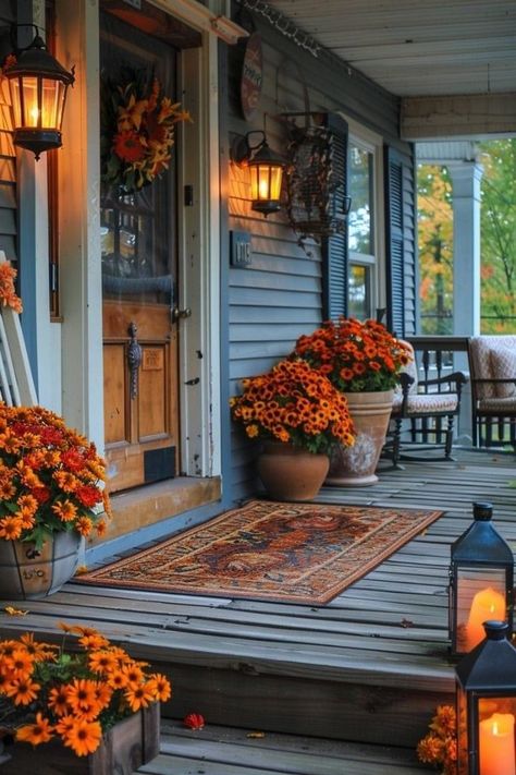 Porch Vibes, Fall Porches, Summer Front Porch Decor, Front Porch Decor Ideas, Porch Styles, Summer Front Porches, Country Porch, Summer Porch, Country Christmas Decorations