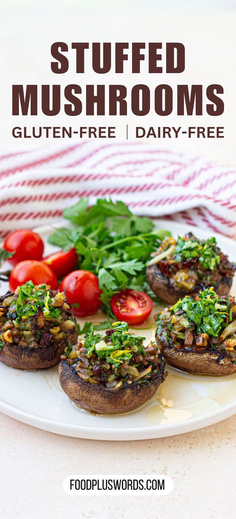 Discover the best gluten-free stuffed mushrooms, brimming with wholesome spinach and a creamy filling. Whip up these easy, healthy, and visually appealing stuffed mushrooms to effortlessly wow your guests. Vegan Gluten Free Stuffed Mushrooms, Gf Stuffed Mushrooms, Dairy Free Stuffed Mushrooms, Stuffed Mushrooms Healthy, Gluten Free Stuffed Mushrooms, Healthy Stuffed Mushrooms, Baked Stuffed Mushrooms, Stuffed Mushroom Recipe, Stuffed Mushrooms Vegetarian