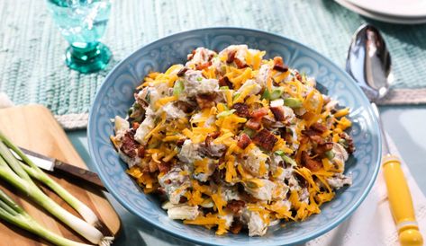 Loaded Baked Potato Salad by Kardea Brown Kardea Brown Recipes, Loaded Baked Potato Salad Recipe, Baked Potato Salad Recipe, Kardea Brown, Loaded Potato Salad, Loaded Baked Potato Salad, Baked Potato Salad, Brown Recipe, Paprika Potatoes