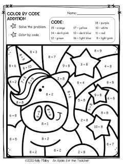 Unicorn Color By Number Math Colour By Numbers, Addition Colour By Number, Color By Number Math Worksheets, Color By Number 3rd Grade, Addition Color By Number Free, Multiplication Color By Number Free, Colour By Number Addition, Add Worksheet, Unicorn Color By Number