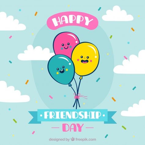 Friendship day background with cute ball... | Free Vector #Freepik #freevector #background #cute #holiday #friends Friend Ship Day, Friendship Day Background, Happy Friendship Day Messages, Happy Friendship Day Images, Friendship Day Images, Friendship Day Wishes, Friendship Messages, Status Wallpaper, Persona Feliz