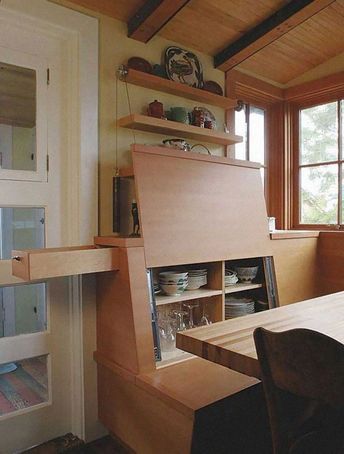 Glassware Cabinet, Diy Tiny House Plans, Bus Interior, Tiny House Storage, Diy Tiny House, Bench Diy, Tiny House Kitchen, Tiny House Interior, House Design Kitchen