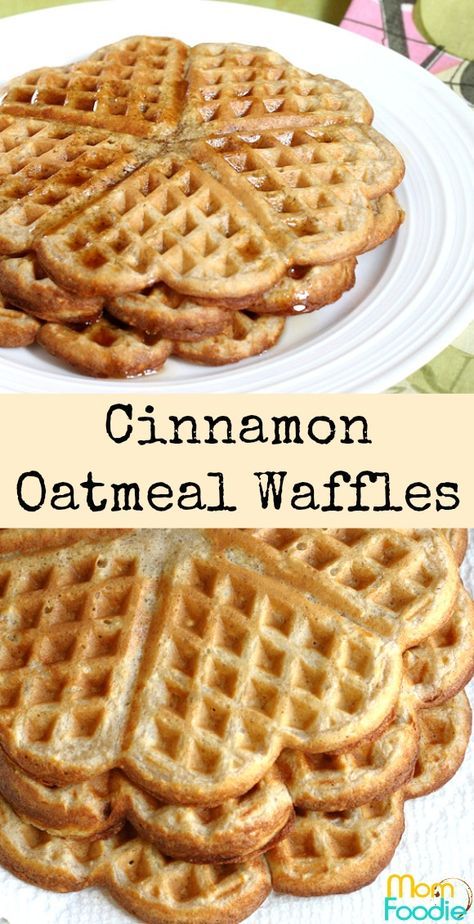 Cinnamon Waffles Recipe, Oatmeal Cinnamon, Waffle Recipe Healthy, Oatmeal Waffles, Buttermilk Syrup, Make Oatmeal, Cinnamon Waffles, Waffle Iron Recipes, Healthy Waffles