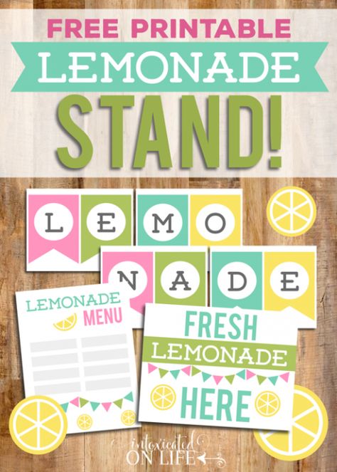 FreePrintableLemonadeStand-IOL Lemonade Stand Printables, Lemonade Menu, Kids Lemonade Stands, Lemonade Stand Sign, Lemon Aid, Diy Lemonade Stand, Kids Lemonade, Play Preschool, Diy Lemonade