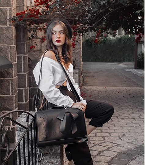 Woman Briefcase, School Briefcase, Women's Briefcase, Vintage Briefcase, Stylish School Bags, Briefcase Women, Laptop Messenger Bags, Laptop Bag For Women, Black Satchel