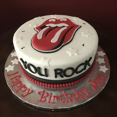 Rolling Stones Birthday Cake Born To Rock Cake, Rolling Stones Birthday Party, Rock And Roll Cake Ideas, Rock And Roll Birthday Cake, Rock Birthday Cake, Rock And Roll Birthday, Ballerina Cake, 70th Birthday Cake, Boys First Birthday Party Ideas